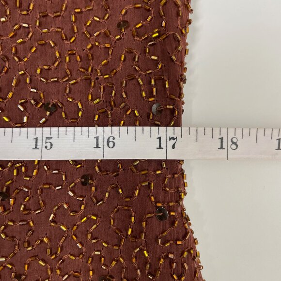 Stunning 100% Silk Beaded Dress - Made in India (SZ 10-12) - Picture 14 of 15